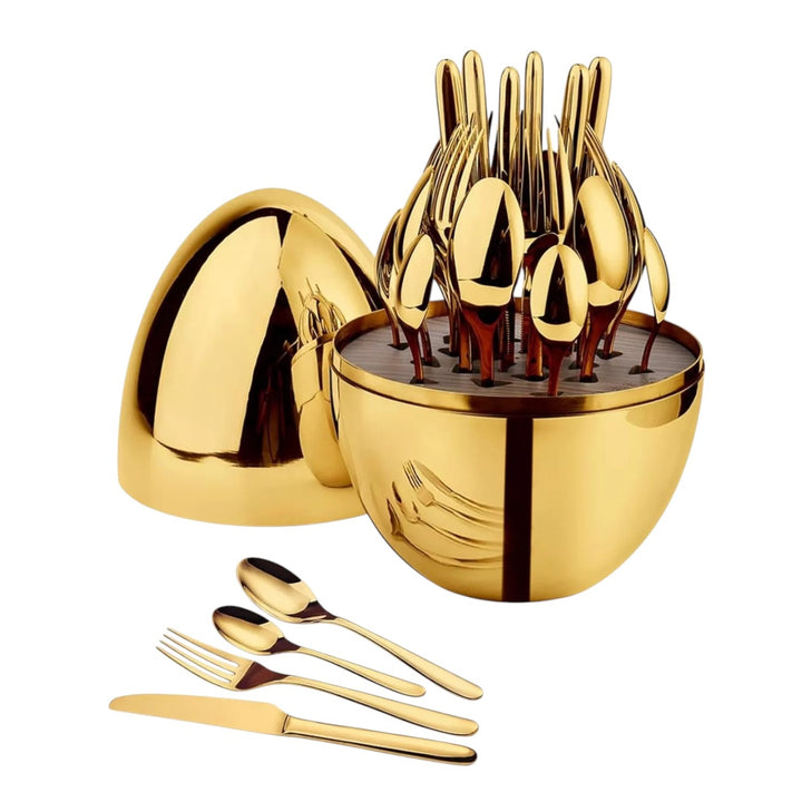 Set De Cubiertos Con Base En Forma De Huevo Elegante
